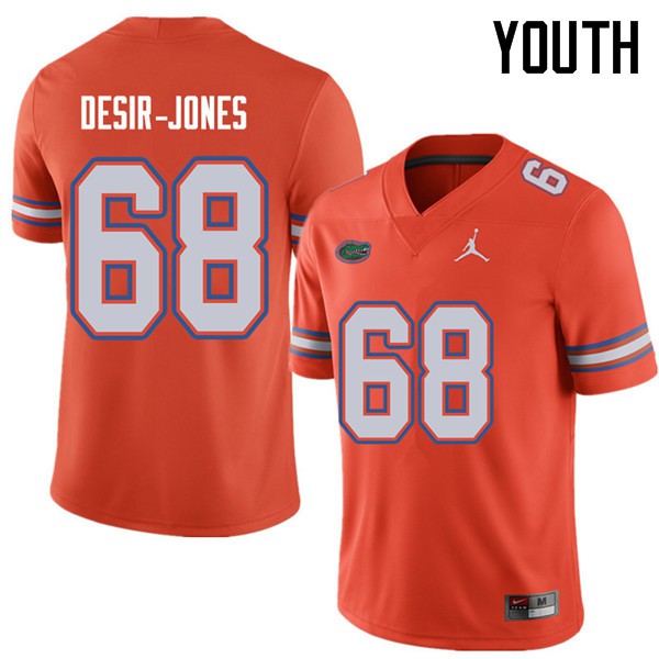 Jordan Brand Youth #68 Richerd Desir Jones Florida Gators College Football Jersey Orange